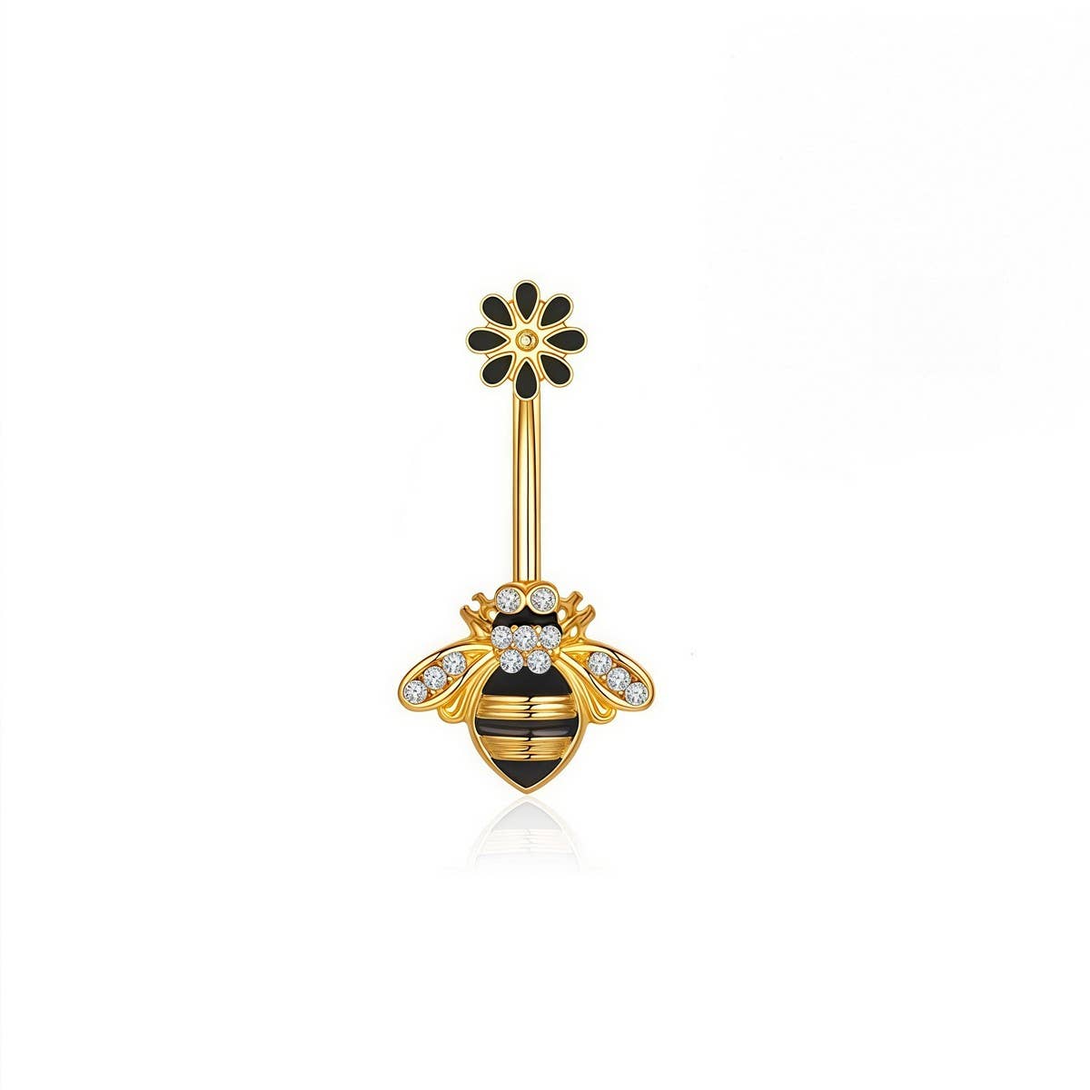 Resin Glitter Butterfly Belly Button Ring_CWMM9450