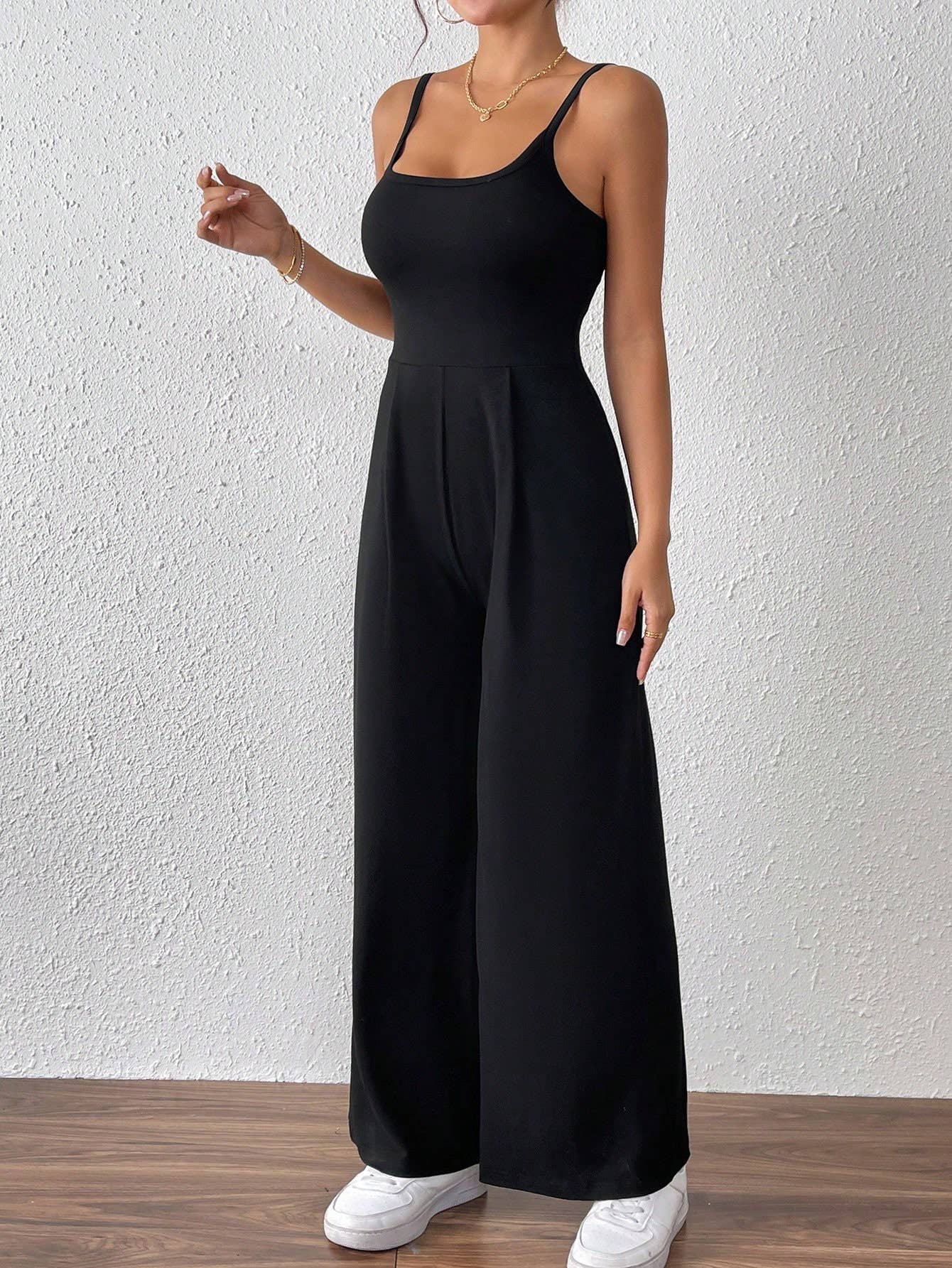 Simple elegant jumpsuit sexy halter jumpsuit