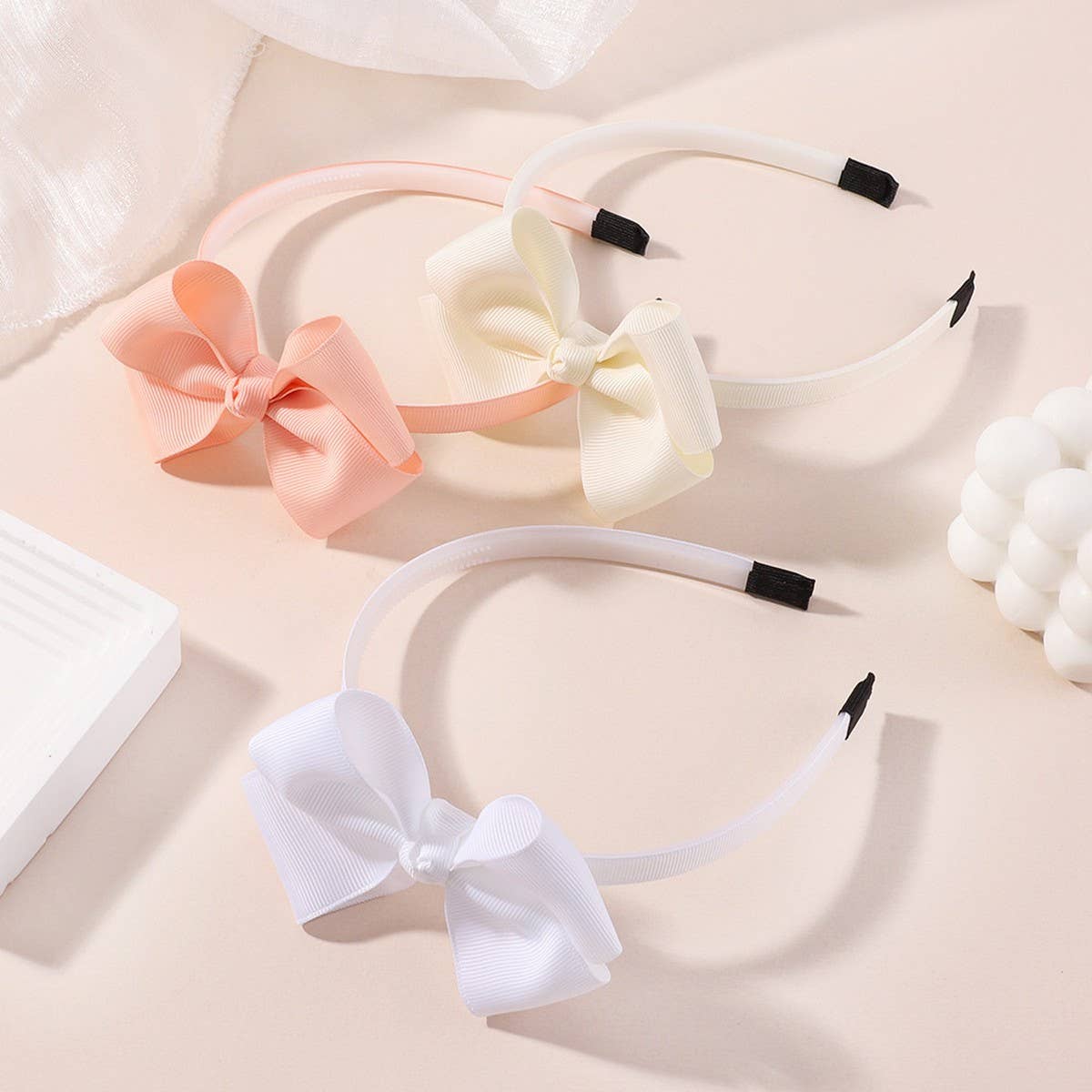 Double Bow Hair Clip Set with Pearl for Kids