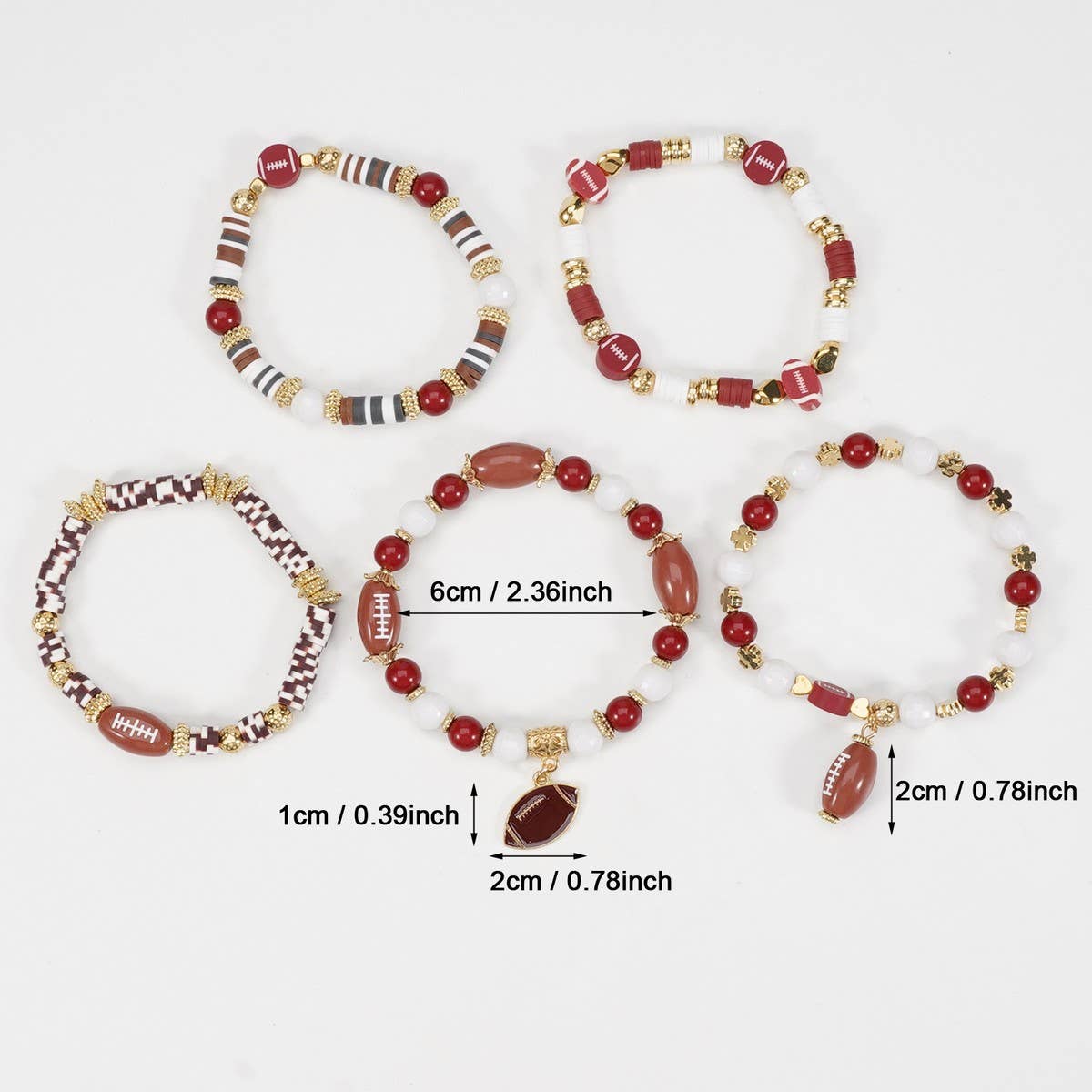 CWAJE05703_FOOTBALL GAME DAY BEADED MOM CHARM BRACELET