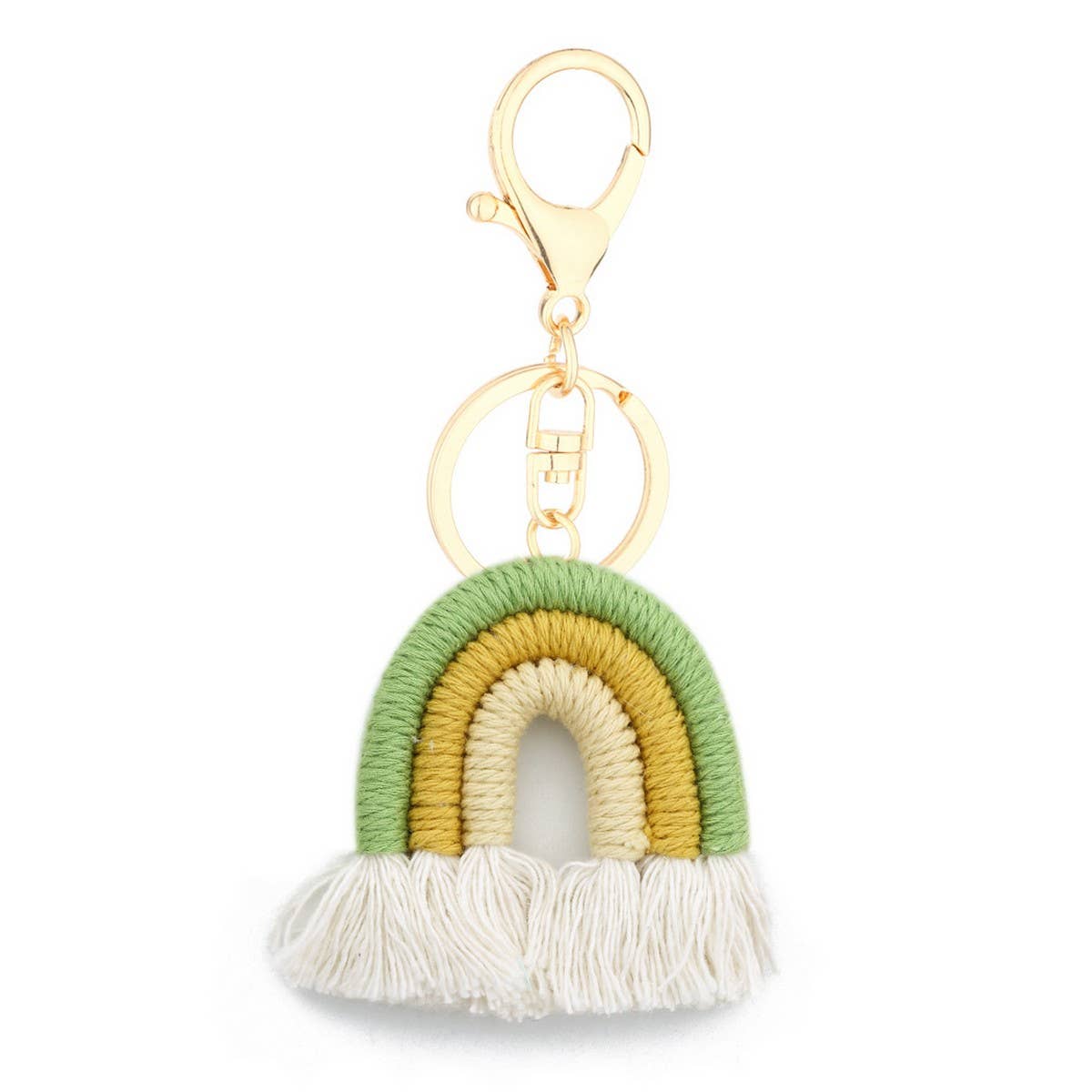 Macrame Rainbow Keychain Boho Car Hanging Decor_CWAB5031