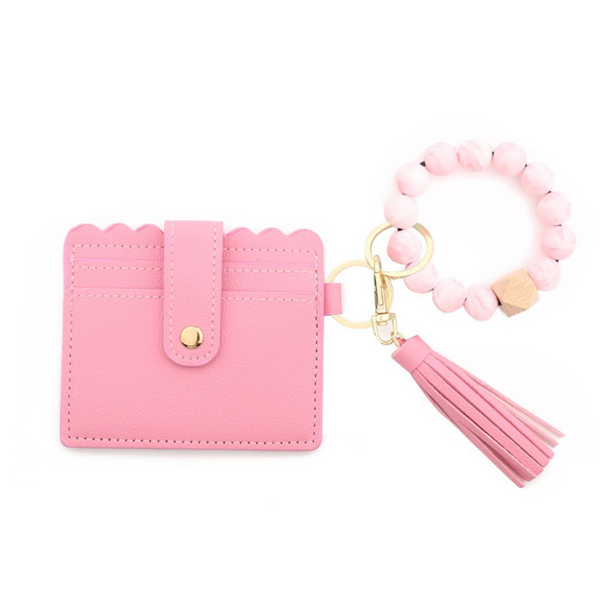 LEATHER CARD BAG TASSEL KEYCHAIN BRACELET_CWAJE0657
