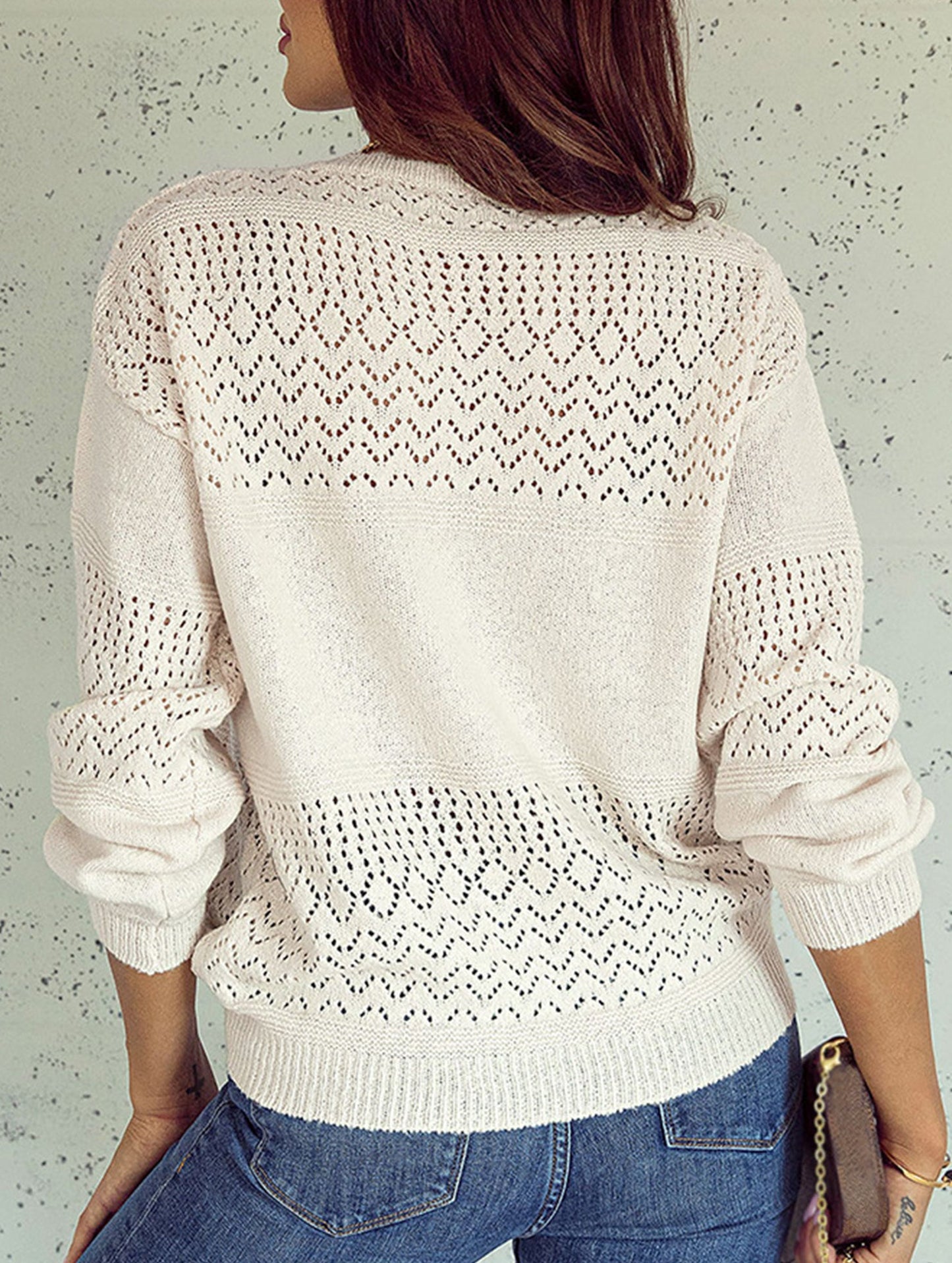 Loose versatile V-neck sweater