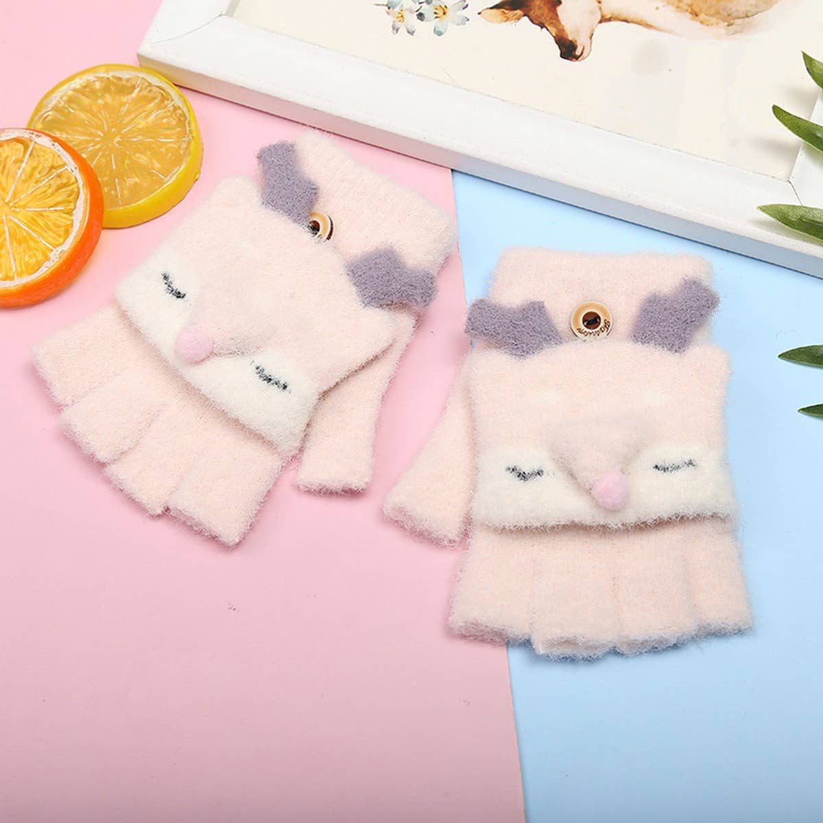 CHILDREN'S HALF-FINGER FLIP COVER WARM TOWER SKIN_CWAG0162