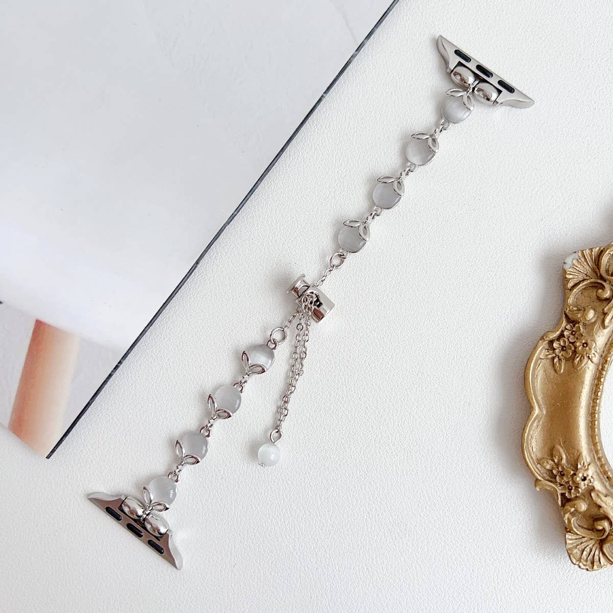 APPLE WATCH 9 CAT'S EYE METAL BRACELET STRAP_CWWW0064