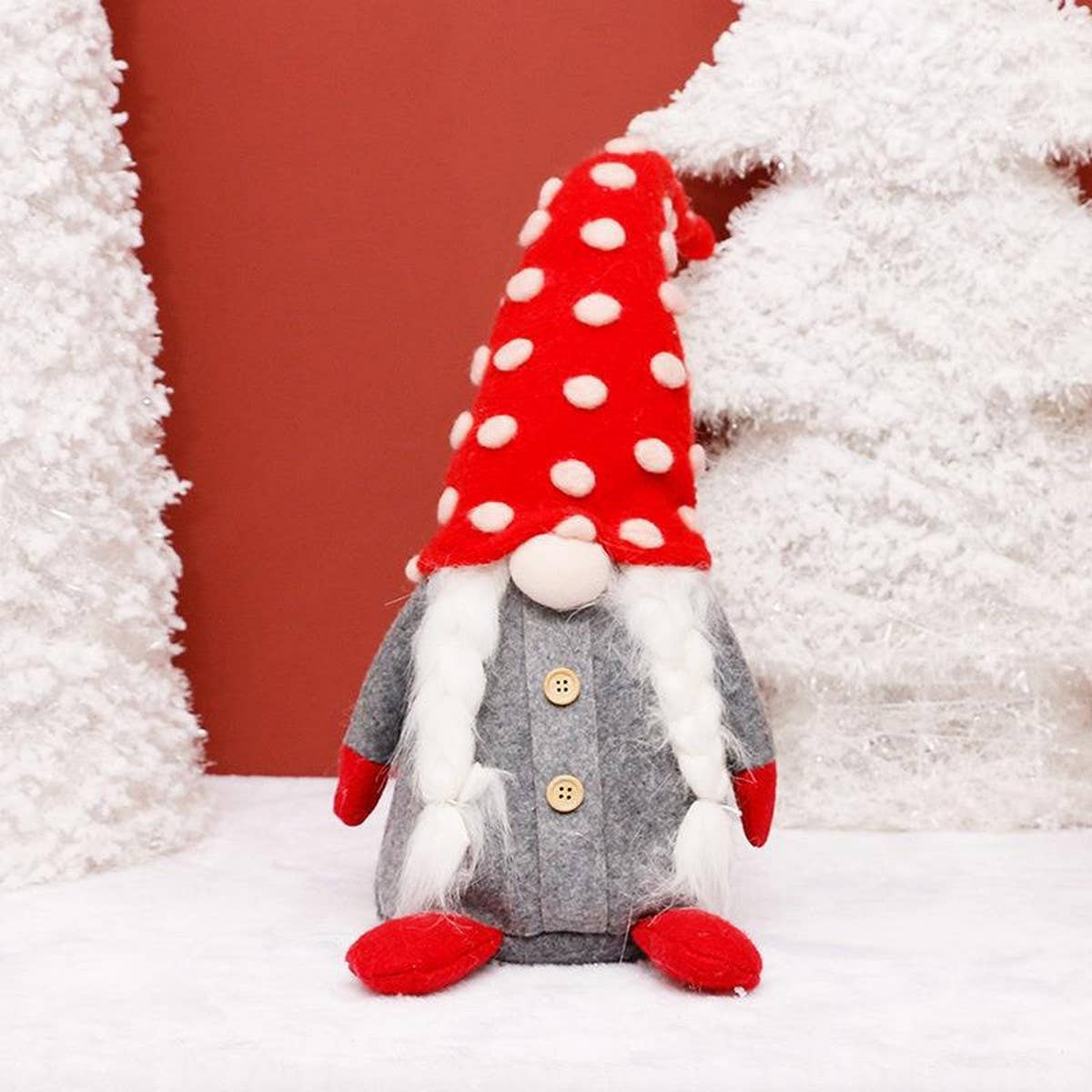 Plush Red Hat Faceless Gnome Christmas Doll_CWAJE05402