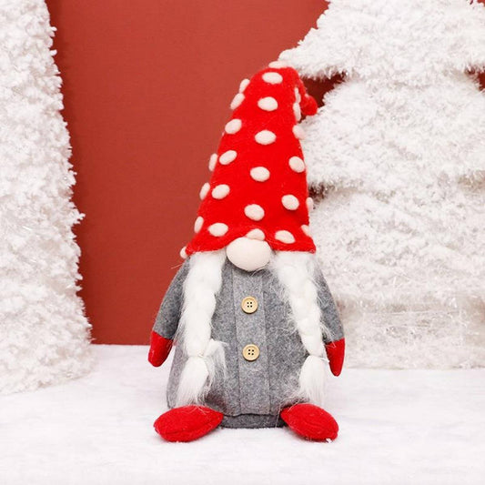 Plush Red Hat Faceless Gnome Christmas Doll_CWAJE05402
