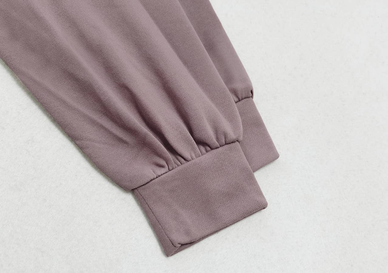 SOLID COLOR HIGH-WAISTED HOODED ZIP-UP CARDIGAN