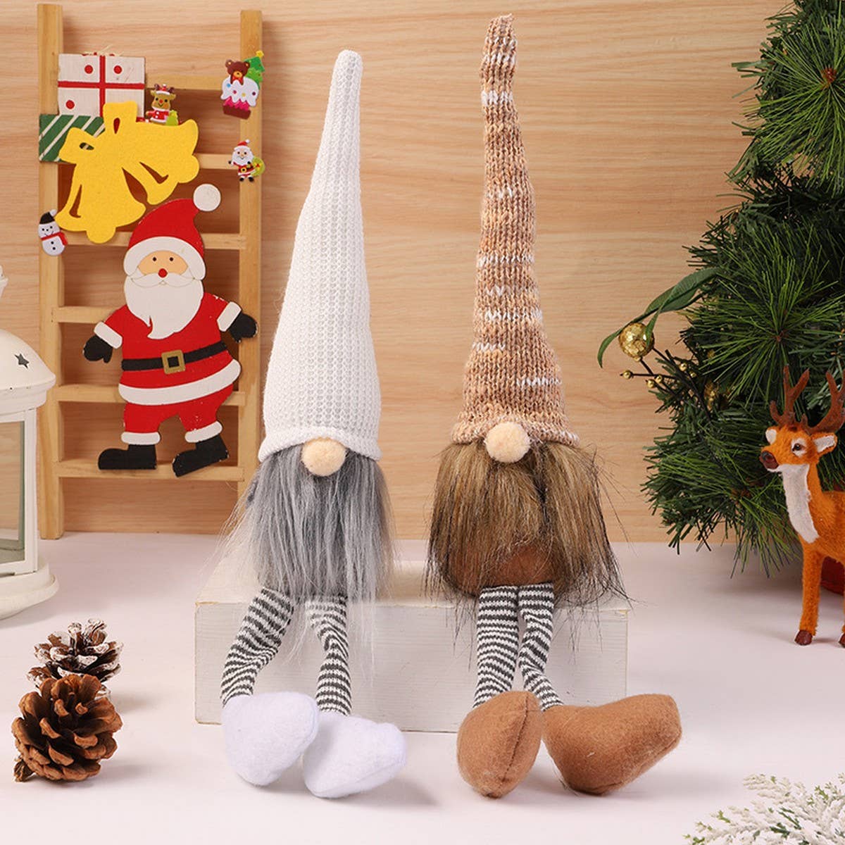 CHRISTMAS DECORATIONS FACELESS DOLL FIGURINE