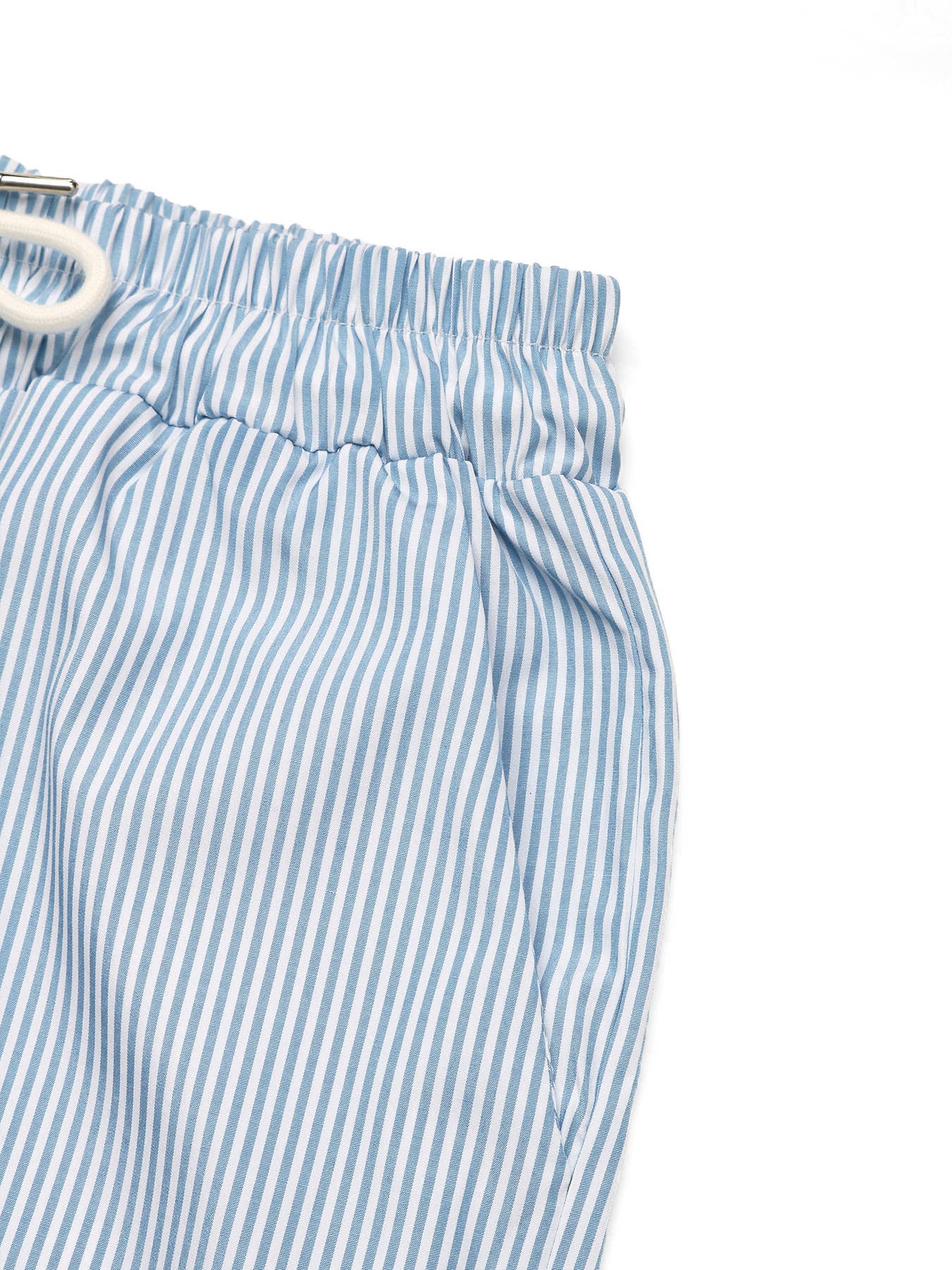 Versatile high-waisted striped wide-leg pants