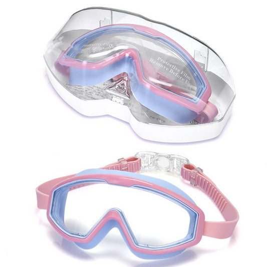 Kids Swim Goggles, Anti-Fog Large Frame Flat Lens
