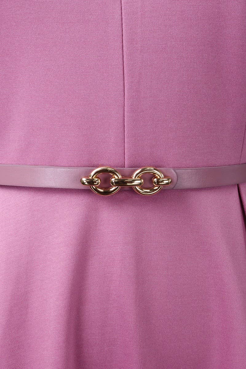 CWDMD01264_WOMEN ELEGANT COLOR MIDI DRESS HALF SLEEVE 2025