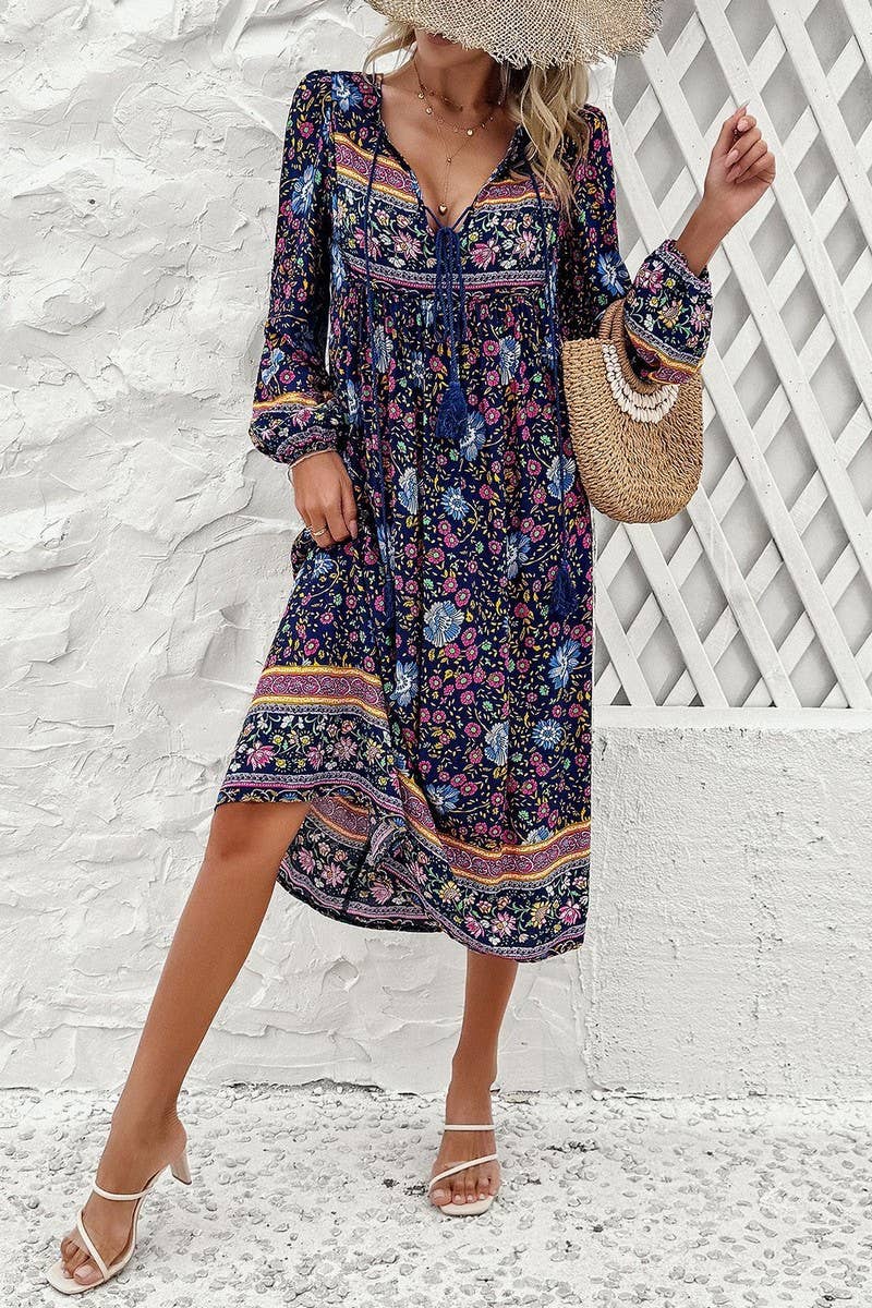 CWDMD4633_SPRING AND SUMMER LEISURE RESORT PRINT DRESS