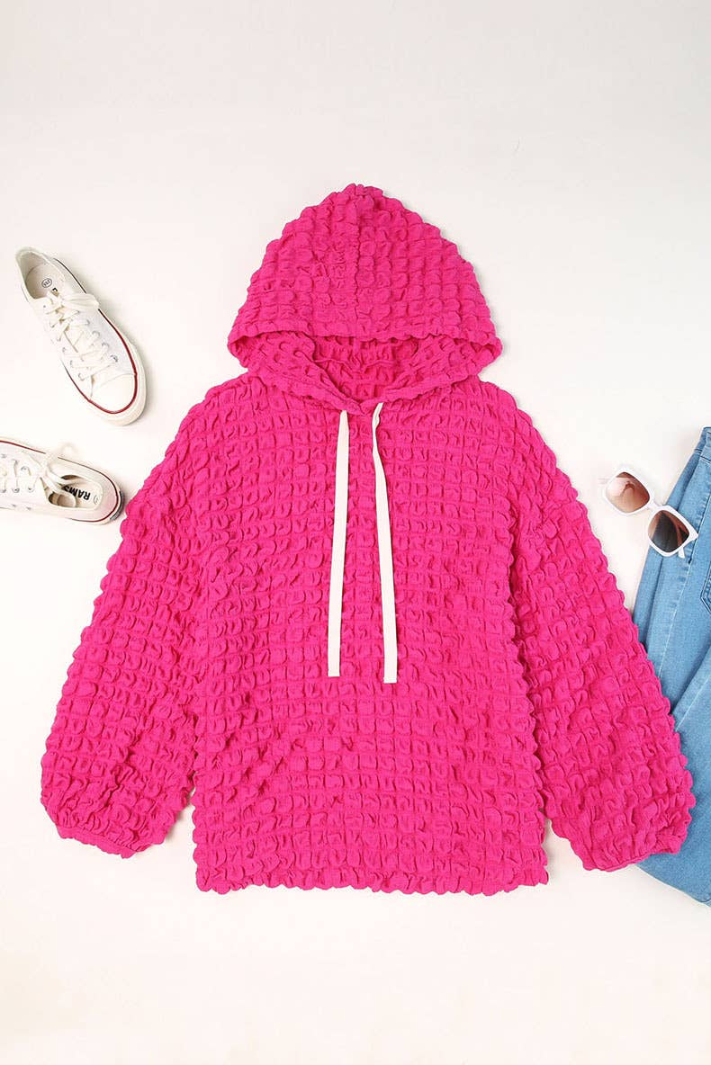 SOLID COLOR CASUAL HOODED LONG-SLEEVED HOODIE