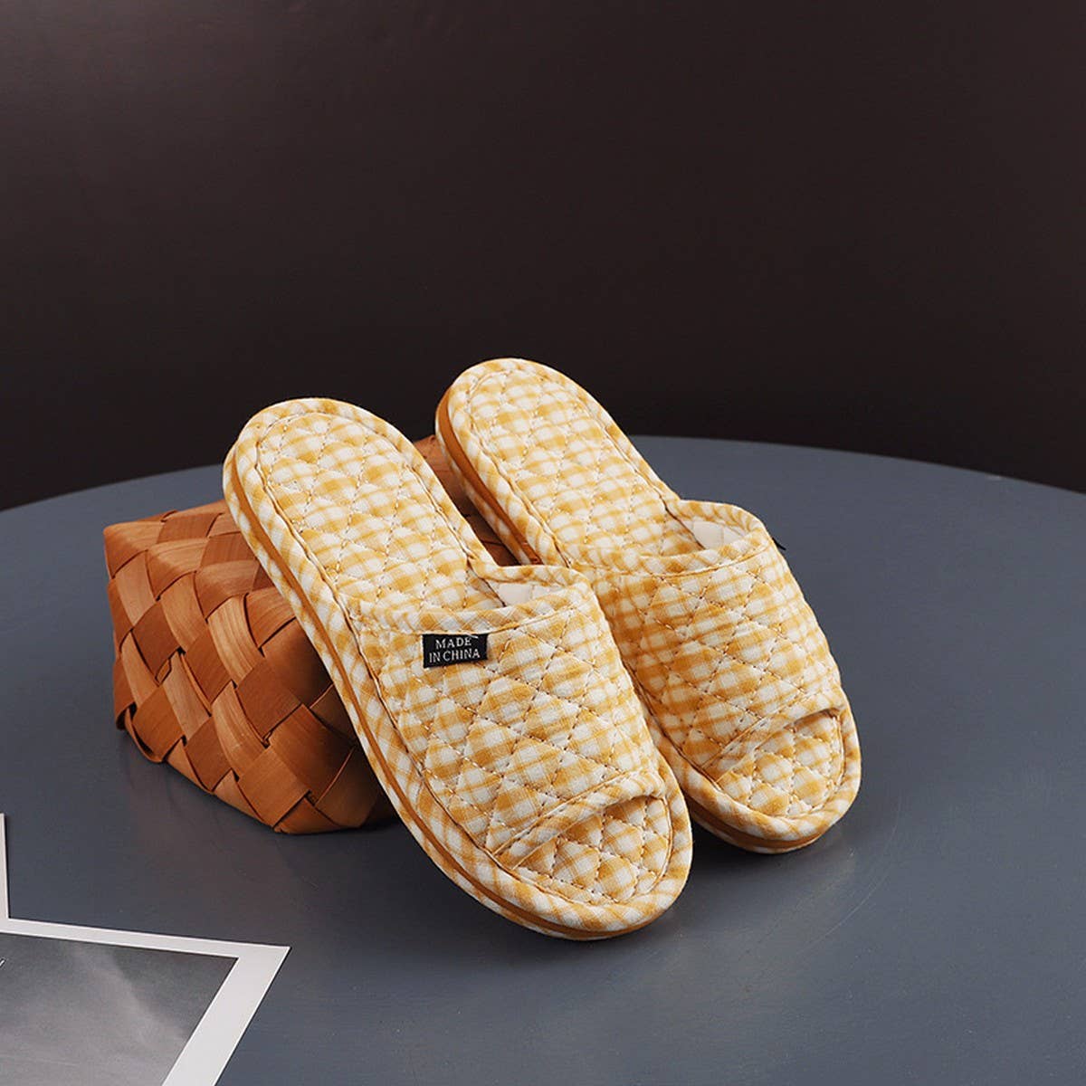 Thick Cotton Indoor Slippers with Fabric Sole