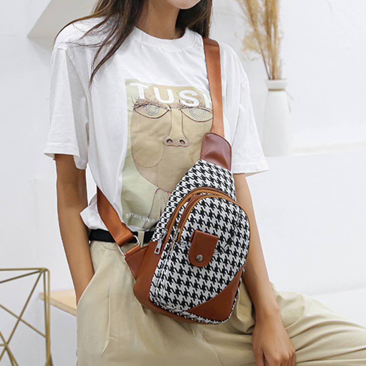 TRENDY PLAID ONE SHOULDER MESSENGER BAG_CWAB2670