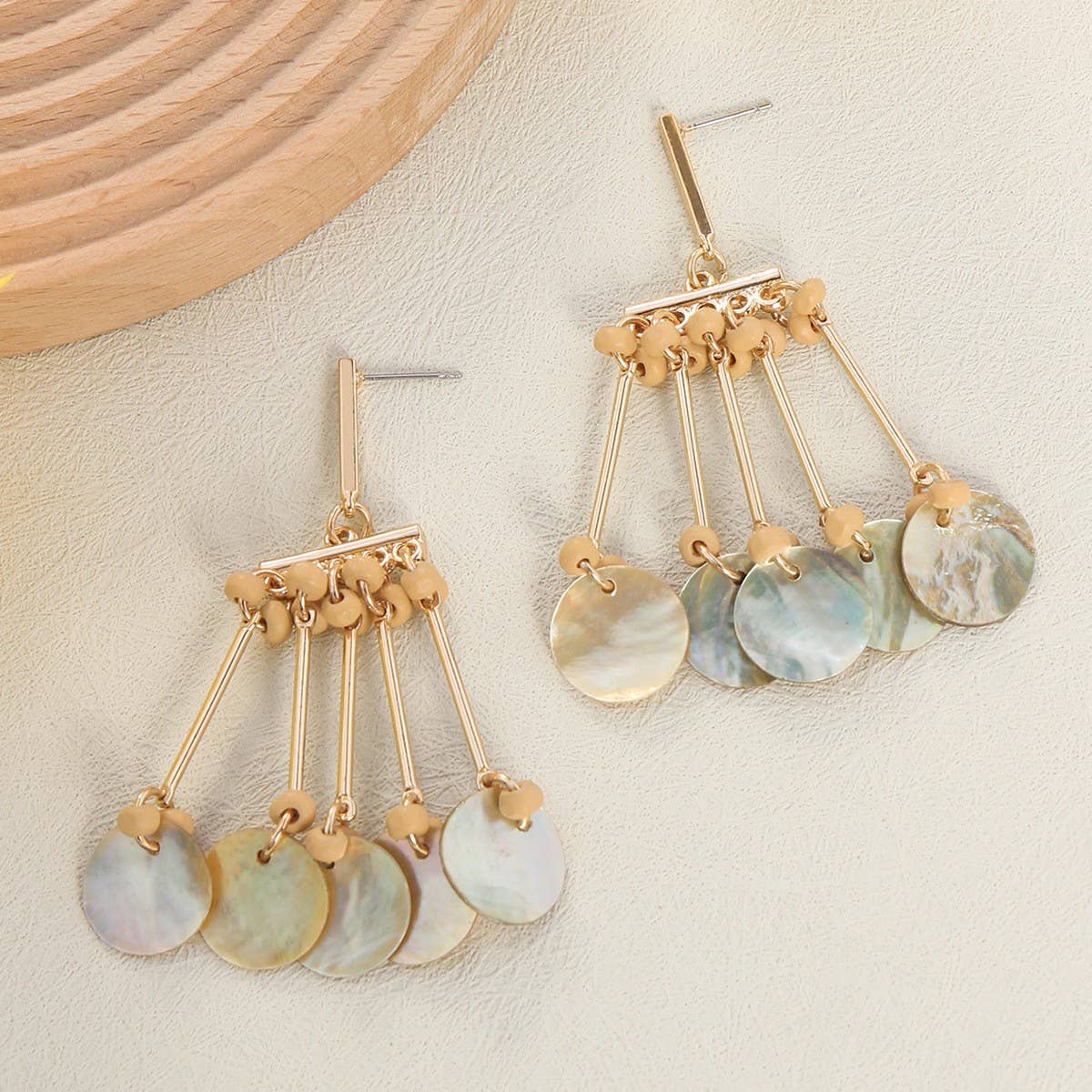 NEW SHELL BEADED PENDANT EARRINGS