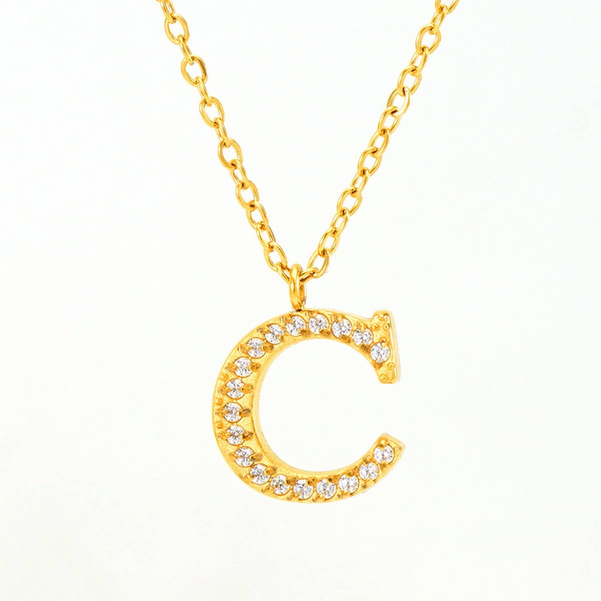FASHION 26 LETTER DIAMOND PENDANT NECKLACE_CWAJE0684