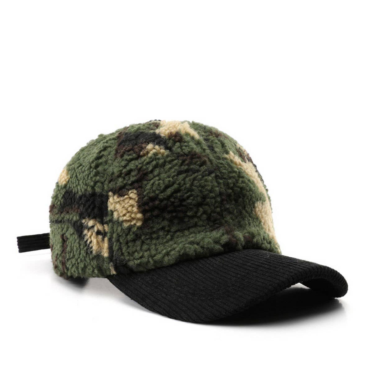 Winter Colorblock Fleece Camo Baseball Cap_CWAH2171