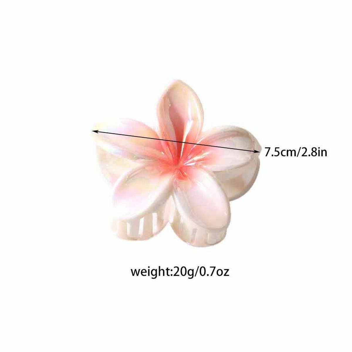 Plumeria Hair Claw - Colorful Tropical Flower Clip_CWMM4999