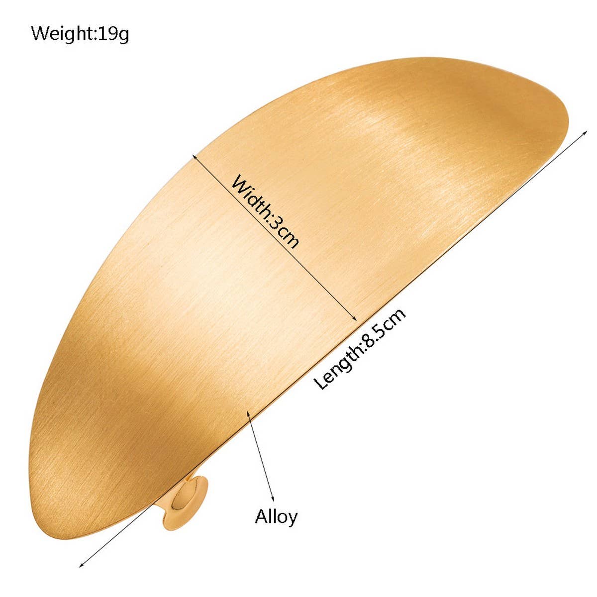 Brushed Metal Oval Spring Hair Clip ??Elegant Look_CWAHA6176