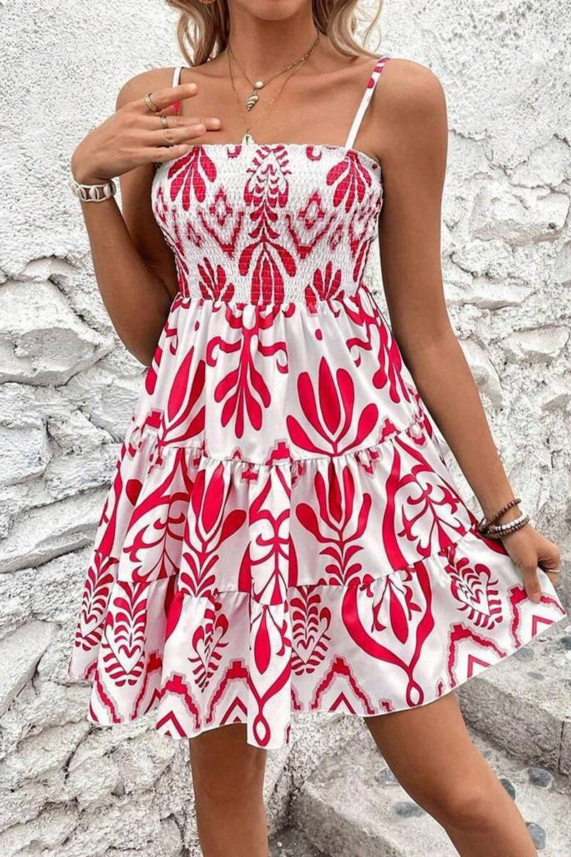 CWDSD8385_WAISTED PRINCESS PUFF SLEEVE MINI SLIP DRESS