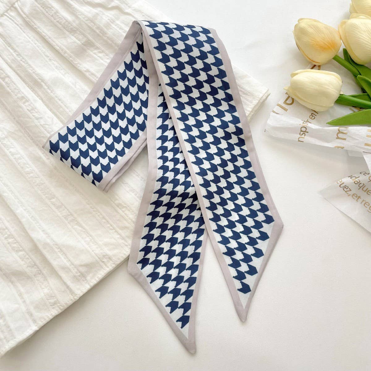 FRESH STRIPED LONG TIED SCARF