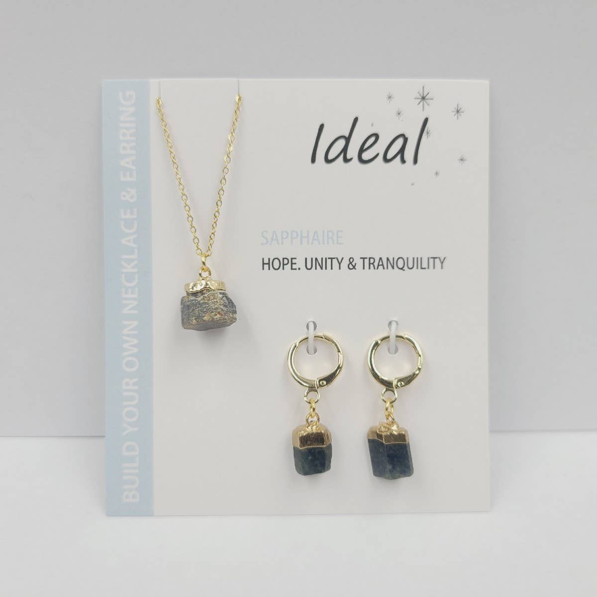 NATURAL STONE NECKLACE AND EARRING SET