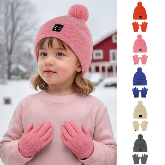 WINTER CHILDREN'S HAT AND GLOVES TWO-PIECE SET
