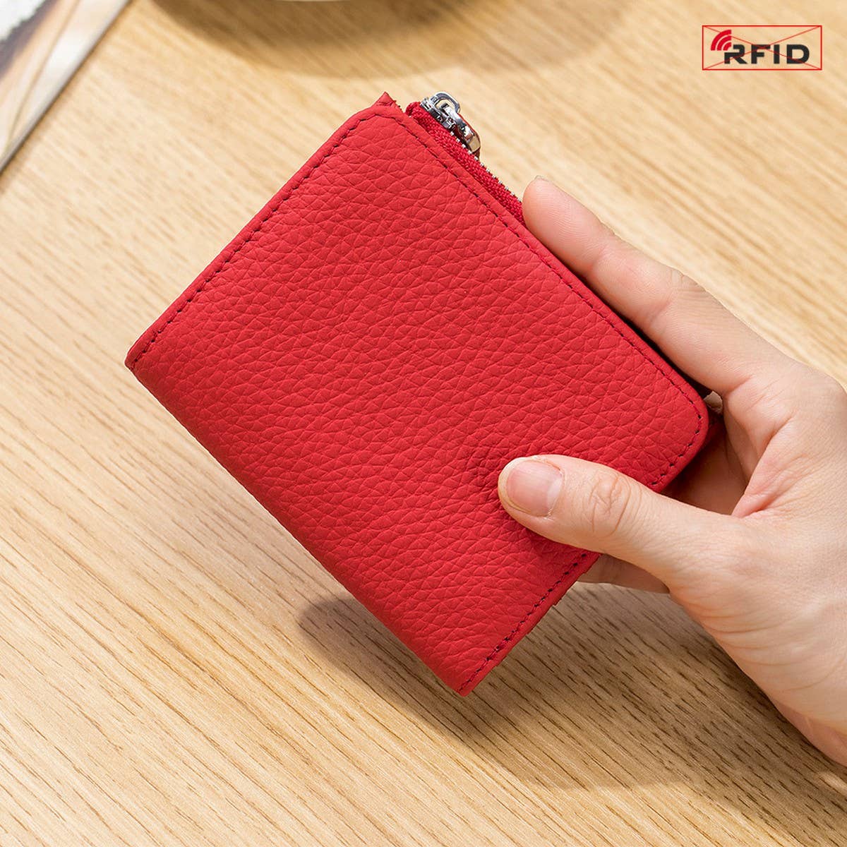 ULTRA-THIN SHORT CARD HOLDER GENUINE LEATHER WALLET_CWAB3704