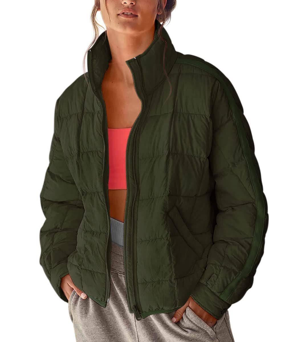 LIGHTWEIGHT ZIPPER COMPRESSIBLE SHORT DOWN JACKET