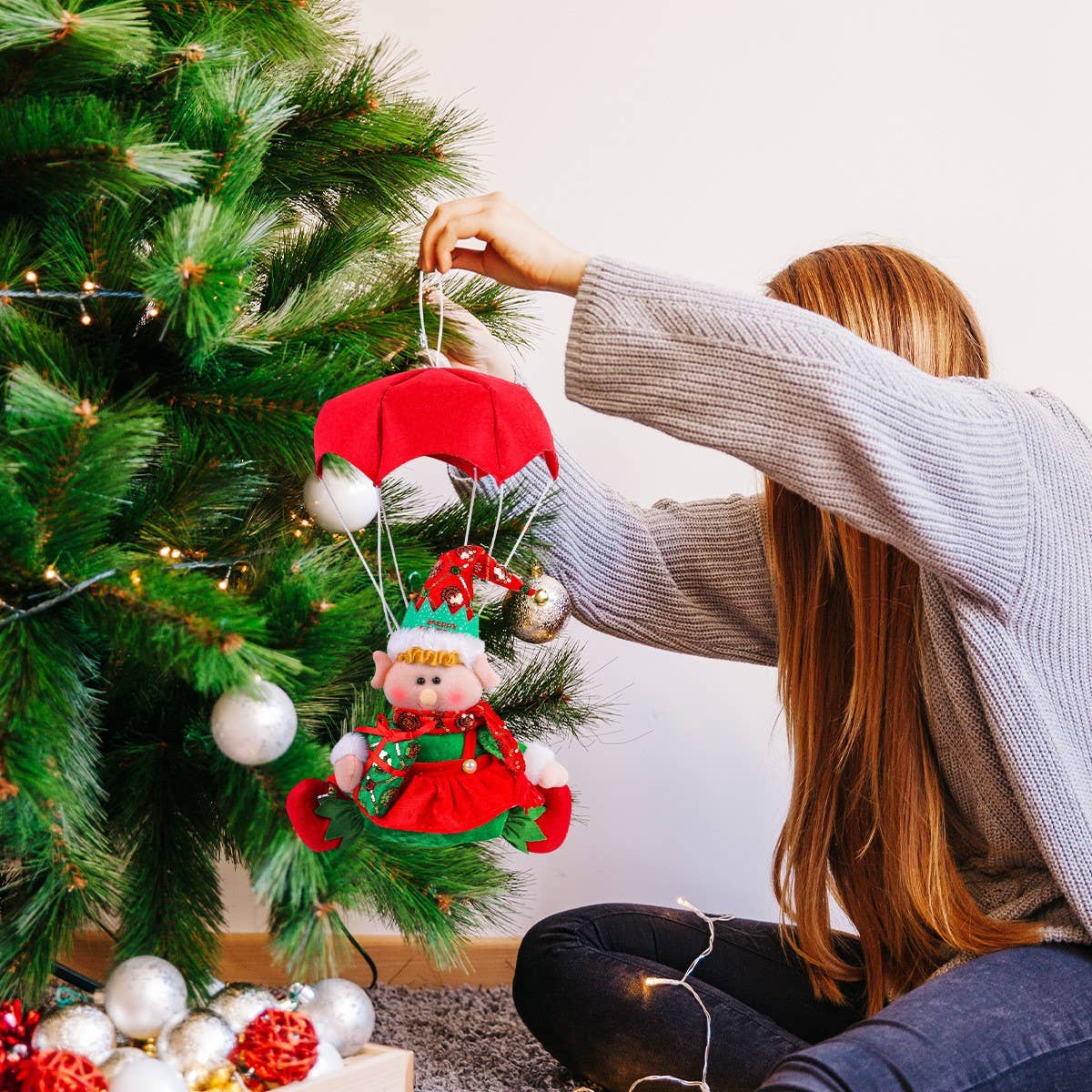 CHRISTMAS PARACHUTE DOLL DECORATION ORNAMENTS