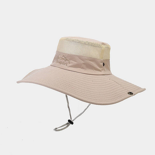 Wide Brim Quick Dry Sun Hat with Embroidery_CWAH3890
