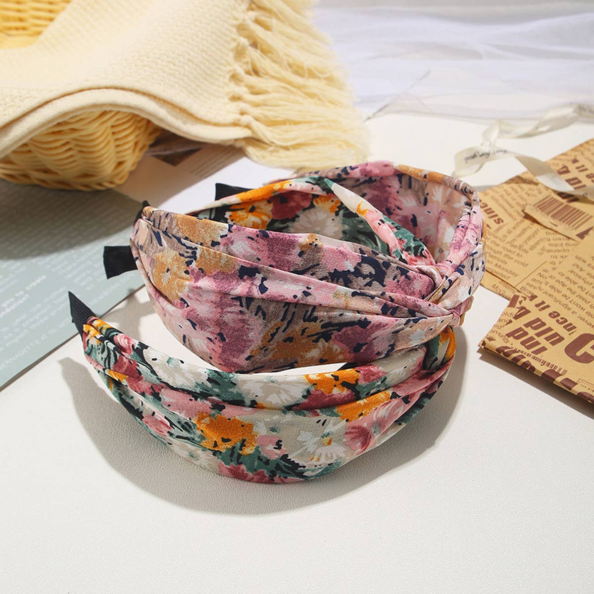 CROSS HEADBAND WIDE BRIM FABRIC HEADBAND_CWAHA1706