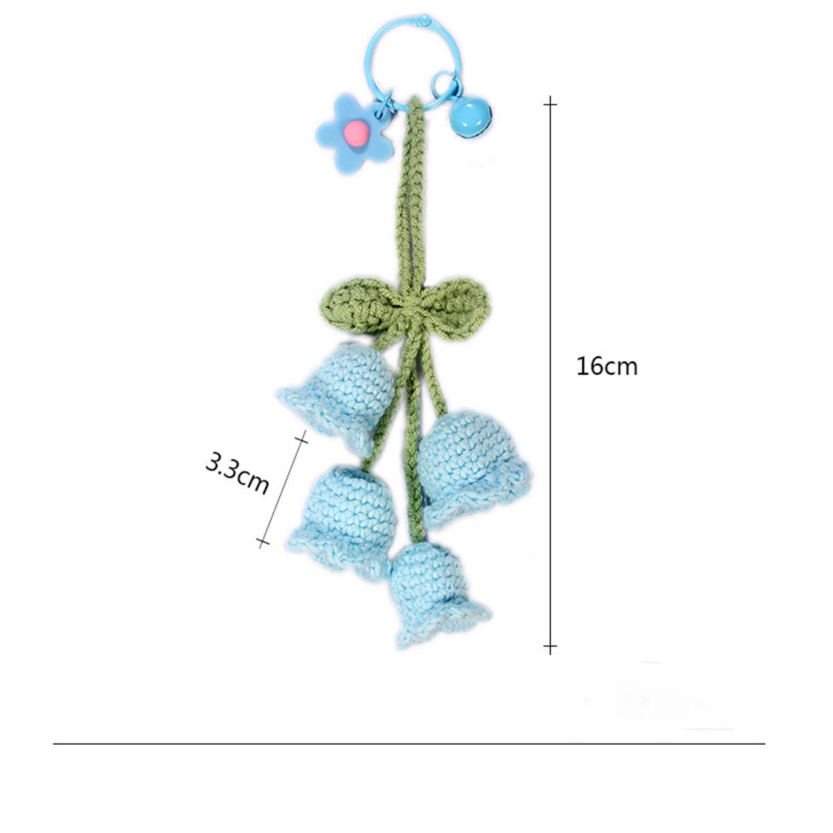 HANDWOVEN LILY OF THE VALLEY FLOWER KEYCHAIN