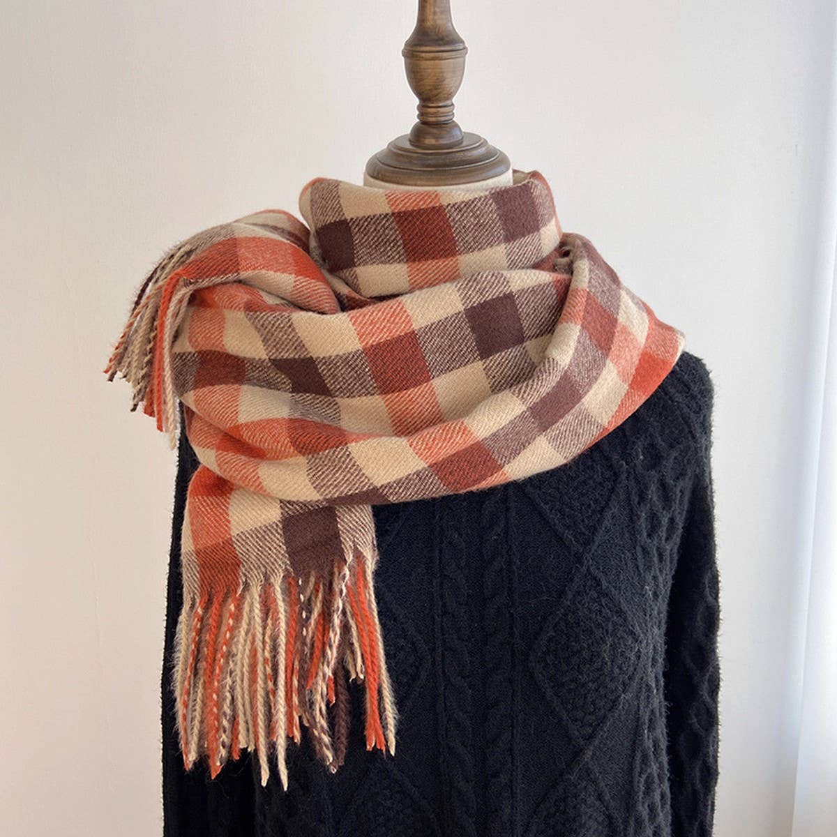 Vintage Wool-Blend Scarf ? Cozy Winter Neck Wrap