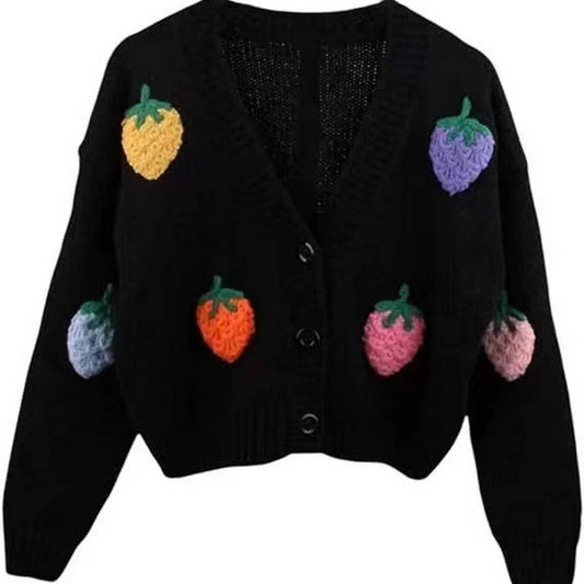 Women's Embroidered Knit Cardigan Jacket
