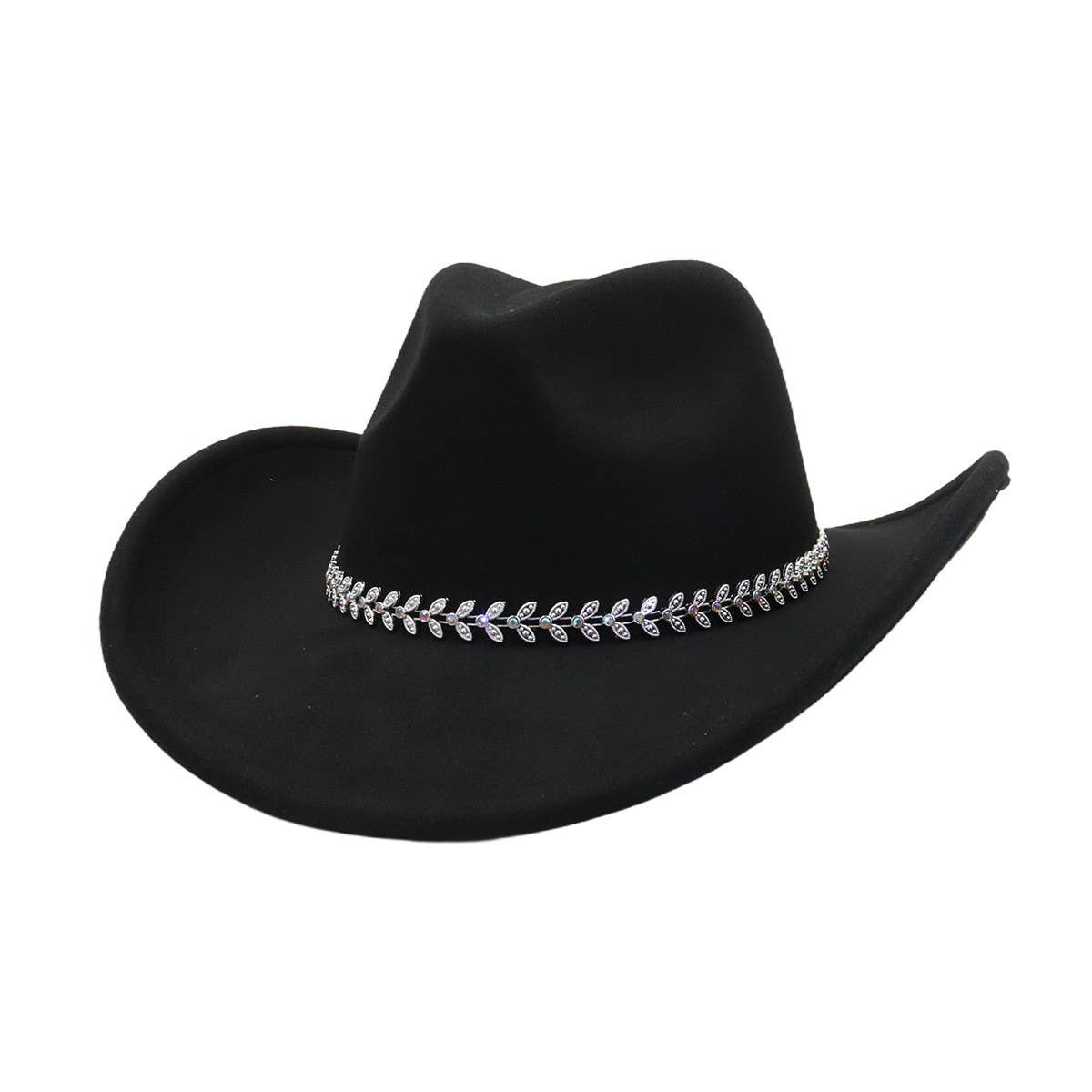 Western Ethnic  Felt Cowboy Fedora Hat_CWAH04446