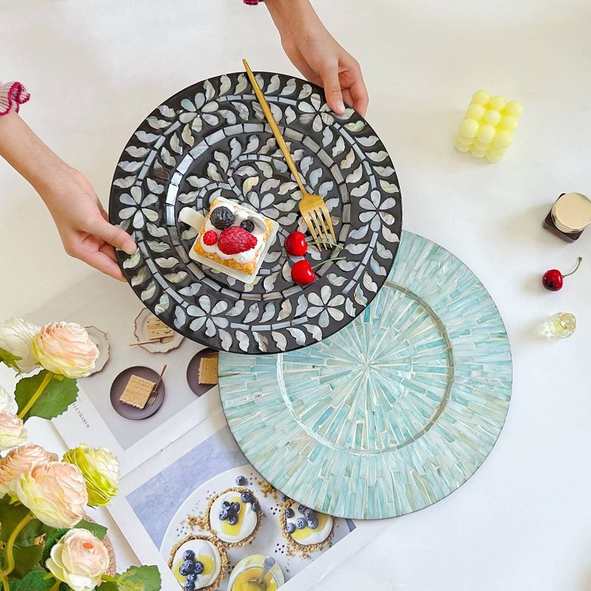 CREATIVE COLORFUL SHELL ROUND PAD INSULATION PAD