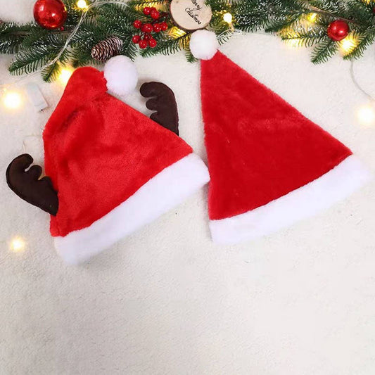 CWAH4074_CHRISTMAS SANTA CLAUS HAT WITH DEER ANTLERS
