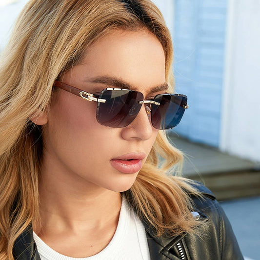 FASHIONABLE FRAMELESS CUT-EDGE SUNGLASSES