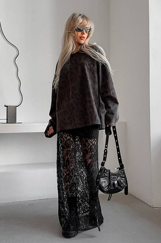 CWBLS141_LACE HOLLOW JACQUARD SEE-THROUGH SEXY SKIRT