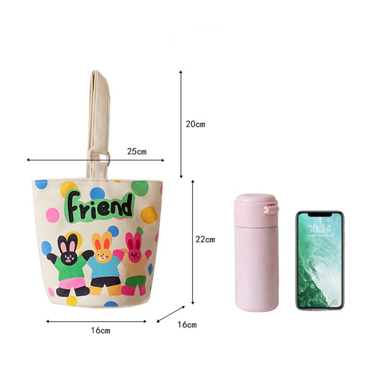 Cute Cartoon Bucket Bag for Girls, Handheld_CWAB5675