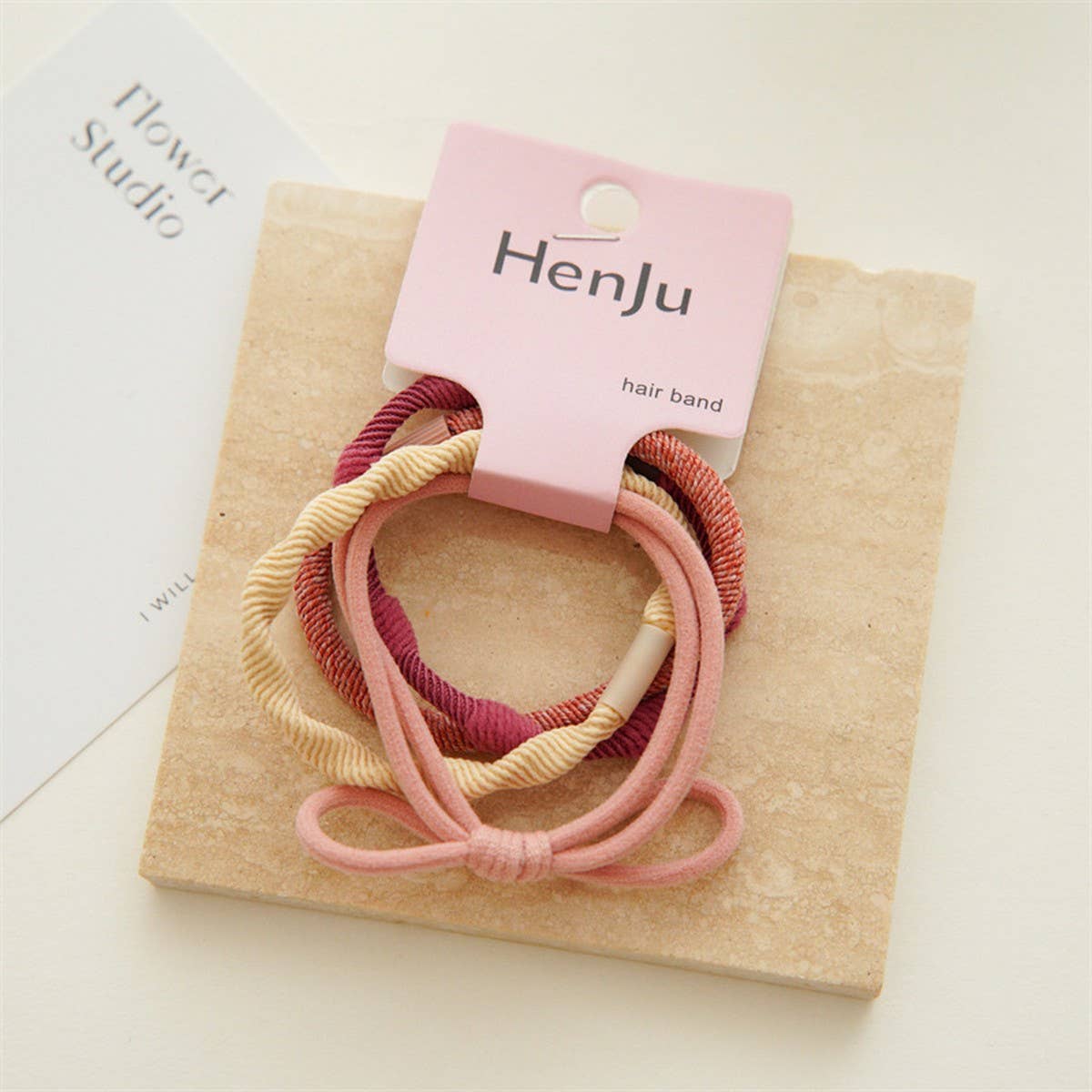 4 PIECES OF CANDY-COLORED SIMPLE HAIR TIES_CWAHA1130