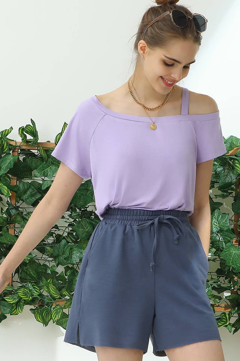 CWBSP159_HIGH WAIST FRENCH TERRY PANTS WITH SIDE POCKETS