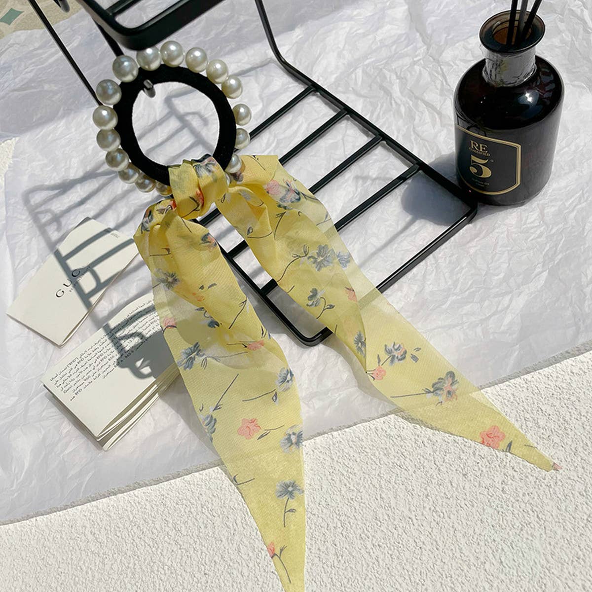 WOMEN PASTORAL STYLE RIBBON PEARL HAIRBAND_CWAHA0763