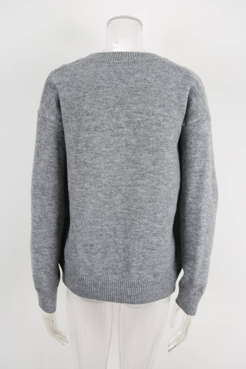 Round tie pocket loose single breasted cardigan