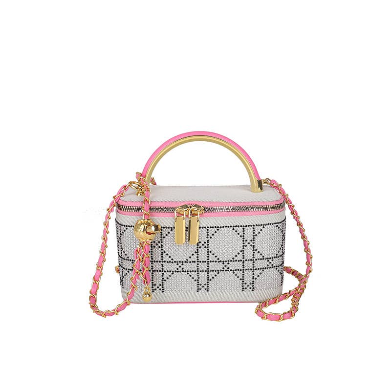 Diamond-shaped crossbody hand-held box bag