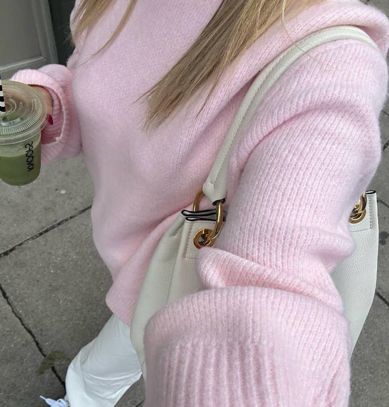 Sweet round-neck casual pullover sweater