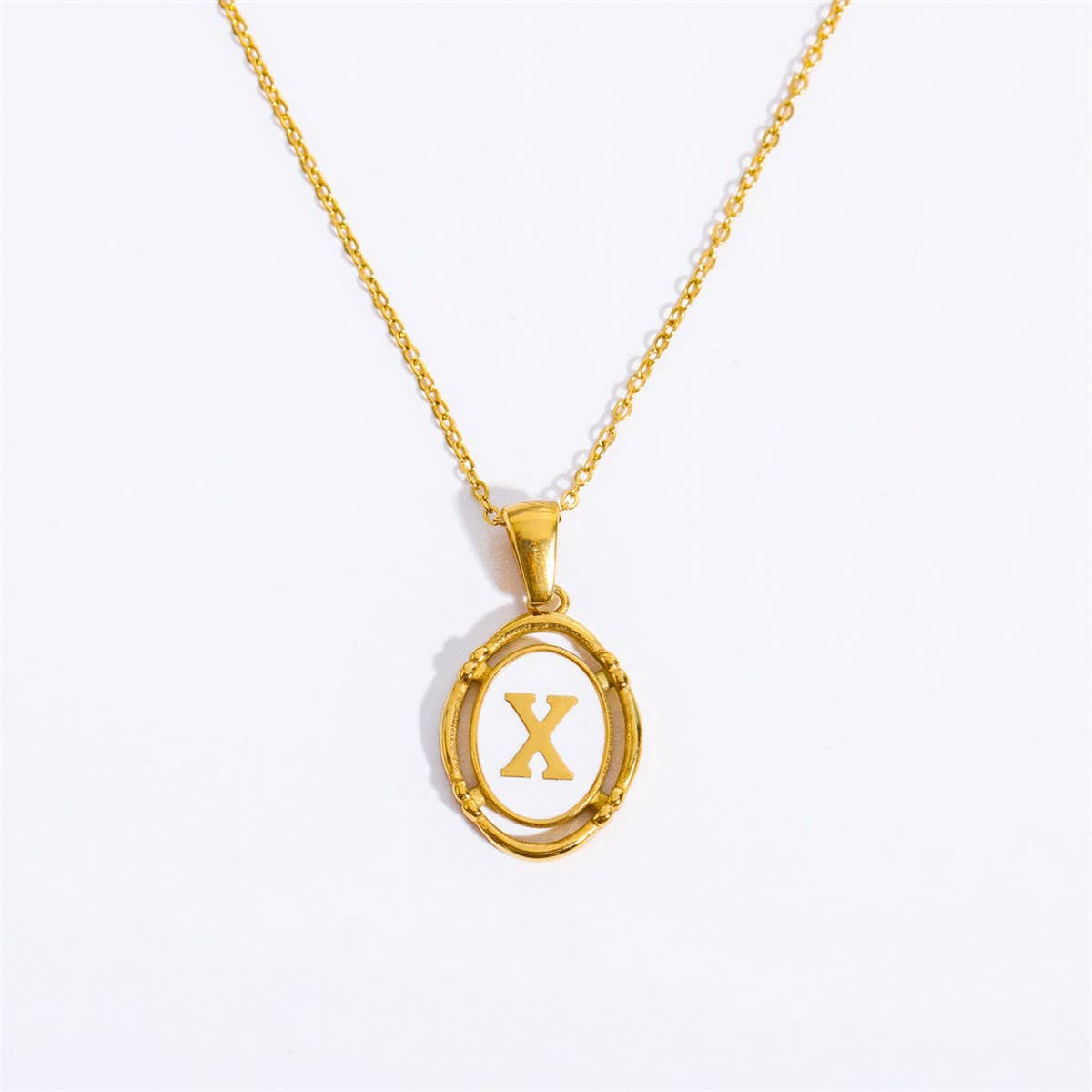 NEW CREATIVE 26 LETTERS PENDANT OVAL NECKLACE